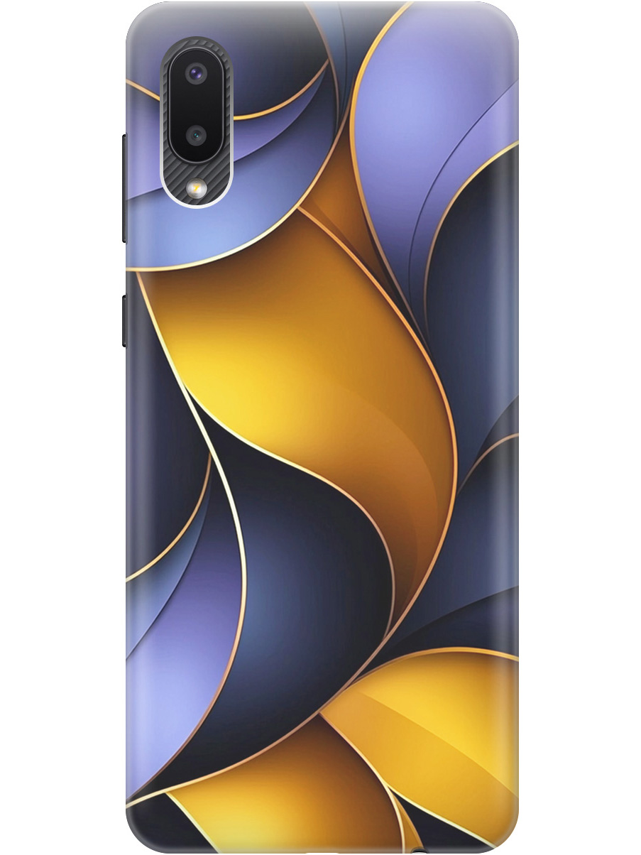 

Силиконовый чехол на Samsung Galaxy A02 с принтом "Желто-сиреневые изгибы", Прозрачный;желтый;фиолетовый, 724352131
