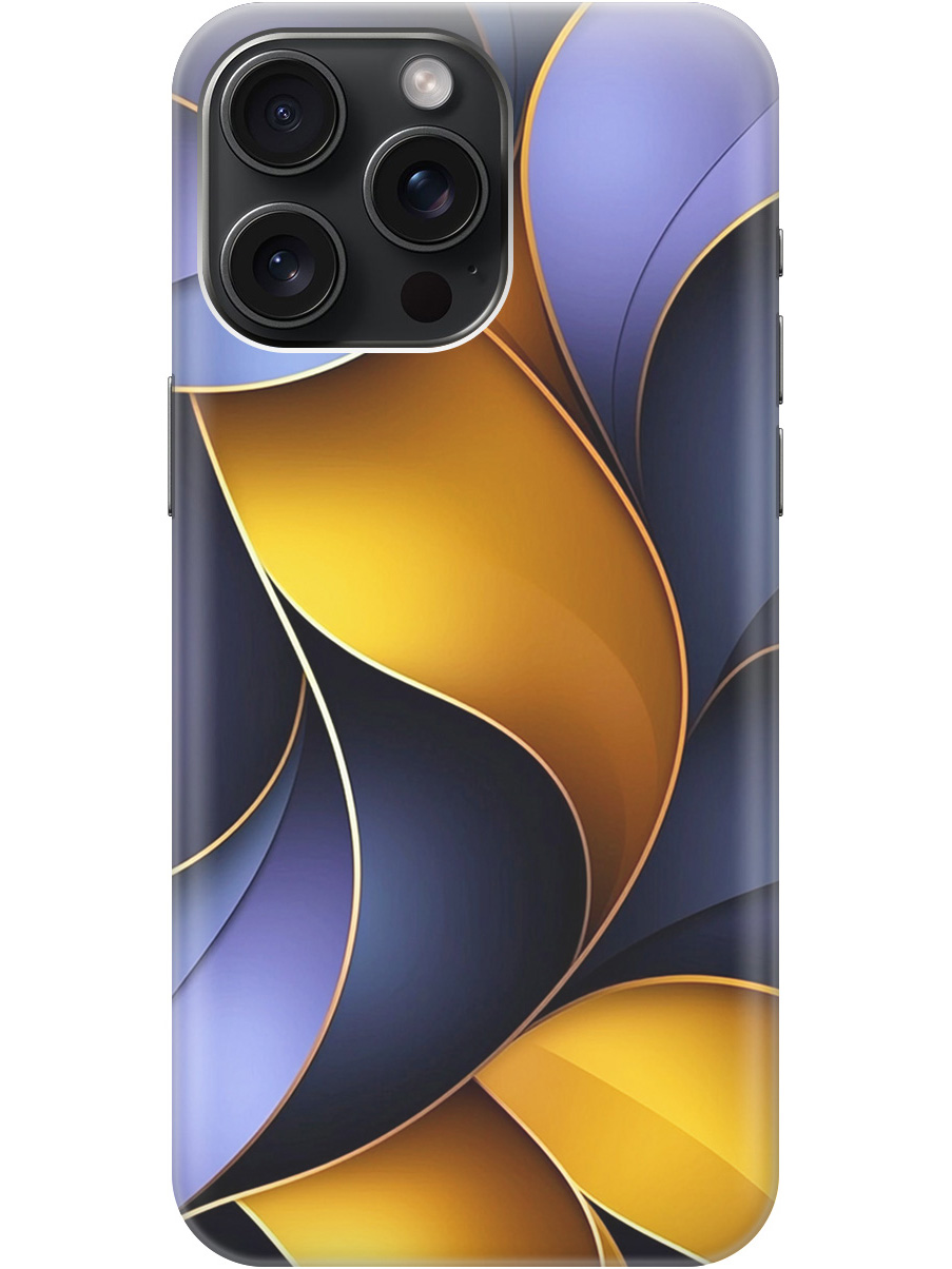 

Силиконовый чехол на Apple iPhone 15 Pro Max с принтом "Желто-сиреневые изгибы", Прозрачный;желтый;фиолетовый, 775148131