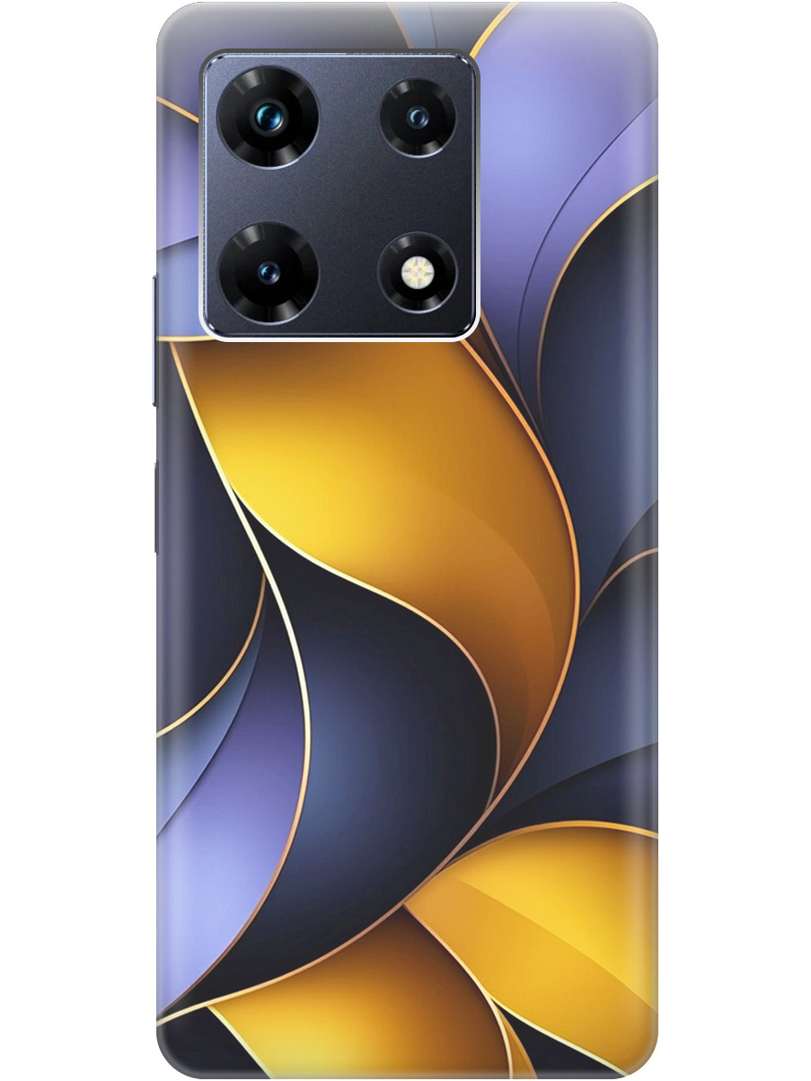 

Силиконовый чехол на Infinix Note 30 Pro с принтом "Желто-сиреневые изгибы", Прозрачный;желтый;фиолетовый, 773942831