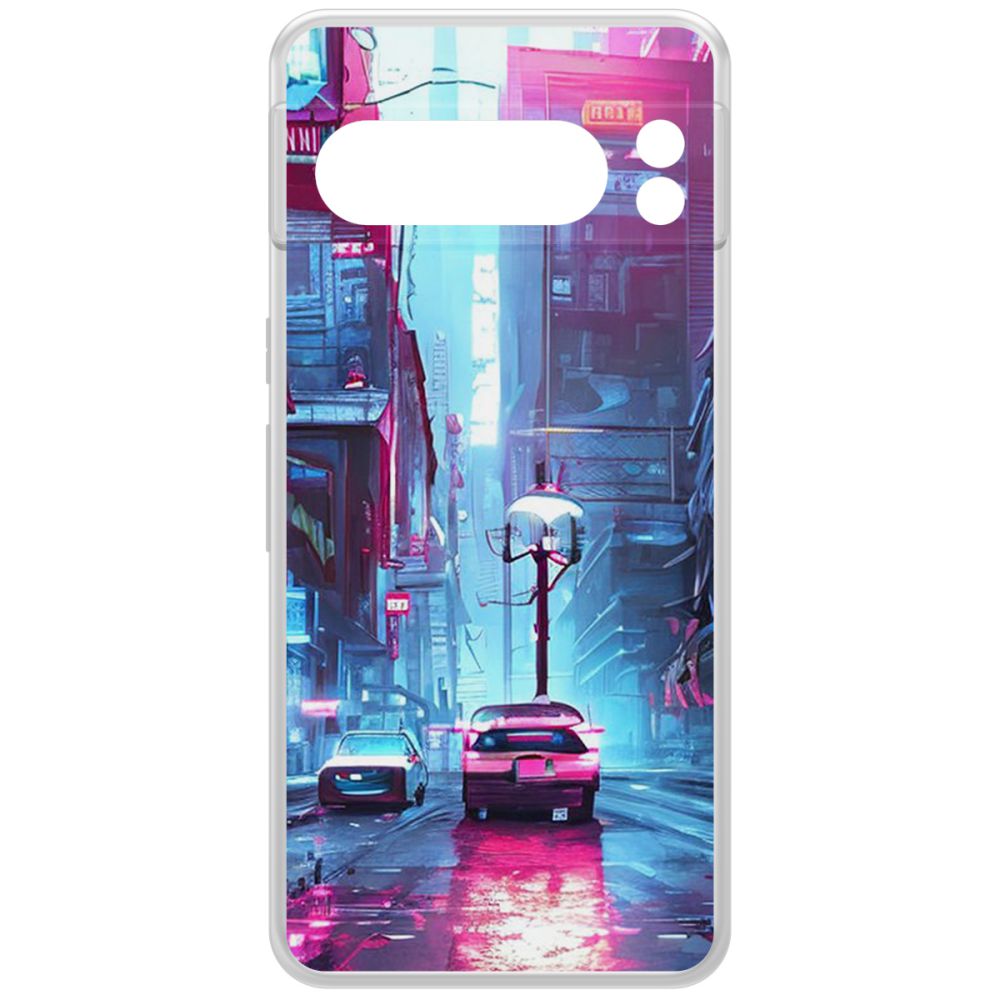 

Чехол-накладка Krutoff Clear Case Киберпанк Улица для Google Pixel 8 Pro, Прозрачный