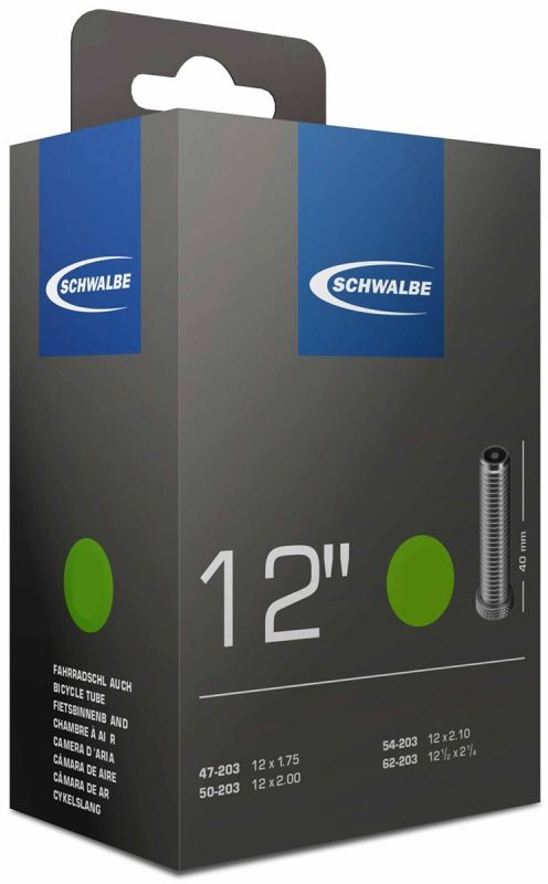 Велосипедная камера Schwalbe AV 147/62-203, 12X2.10, IB AGV 40mm, 80g