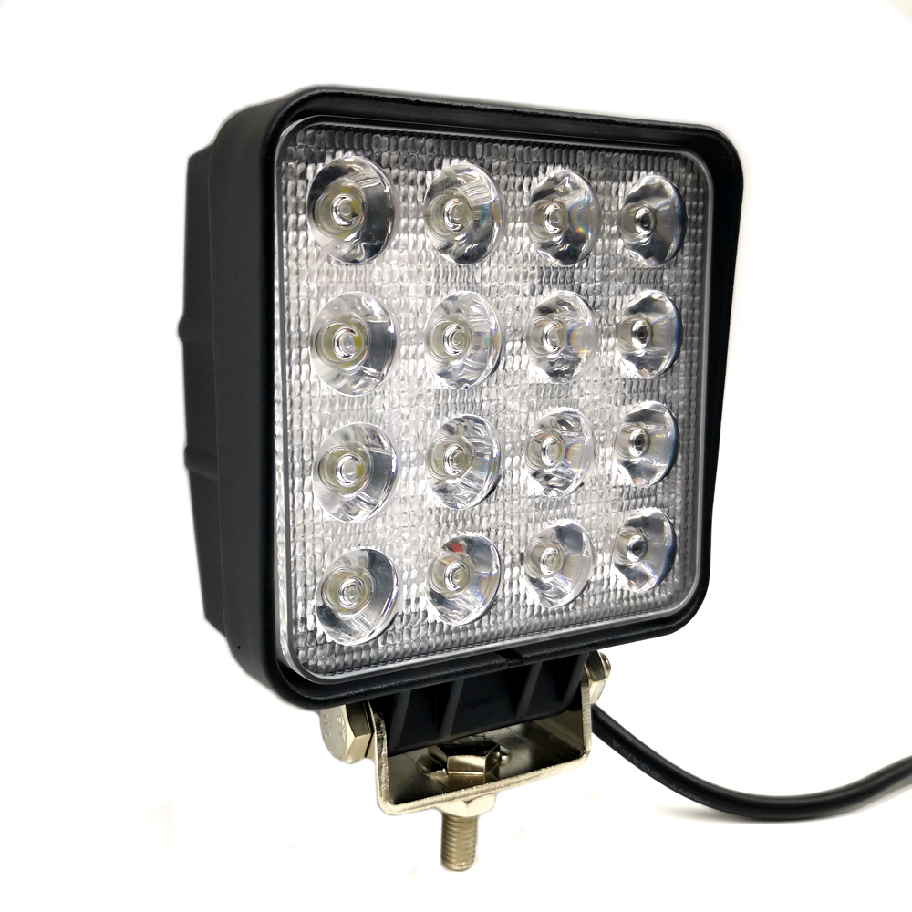 Фара светодиодная (прямоугольная) 48W 125х108х60 16LED дальний (ВЫМПЕЛ)