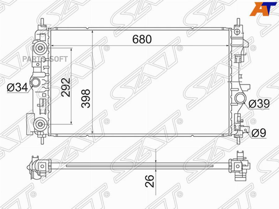 

Радиатор Chevrolet Cruze/Opel Astra J 1.4T/1.6T 09- /Opel Zafira C 10-