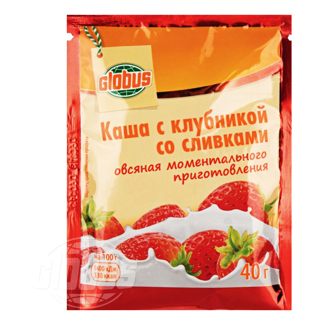 

Каша Globus овсяная с клубникой со сливками 40 г