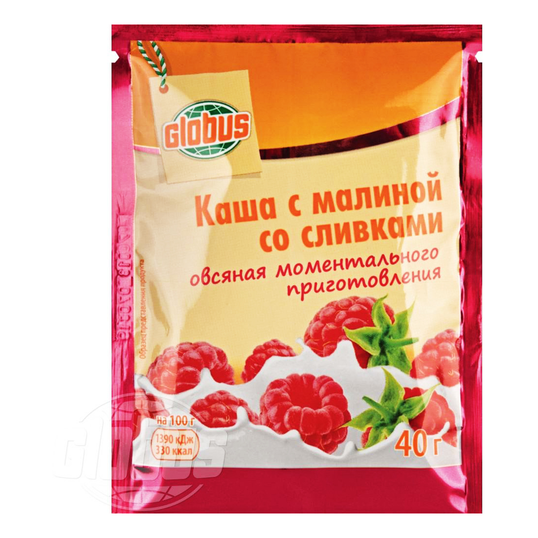

Каша Globus овсяная с малиной со сливками 40 г