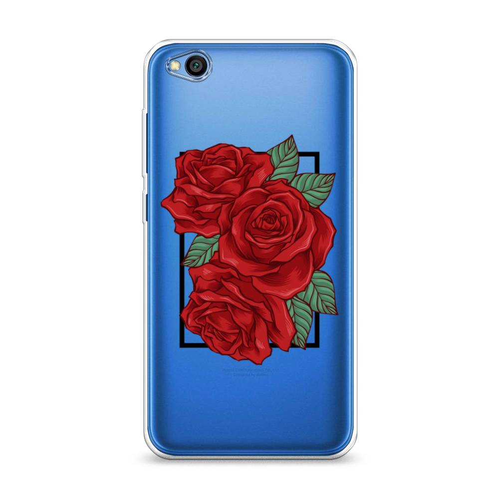 

Чехол на Xiaomi Redmi Go "Три алые розы", Красный, 35150-2