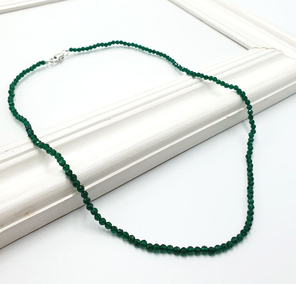 

Бусы из капрона 45 см Красота камня шпинель (2мм)зелёная, натуральный камень, шпинель (2мм)зелёная