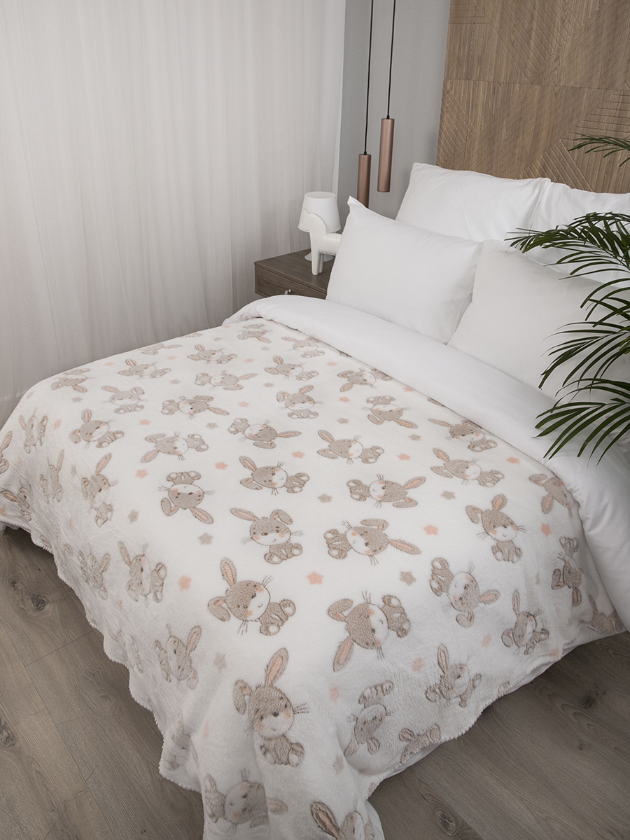 

Плед Baby Nice 150х200 см 1.5 спальный на кровать, диван, в детскую, Зайки, Baby1,5
