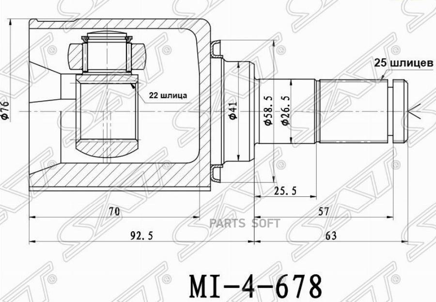 

SAT Шрус внутренний KIA CEED 06-12