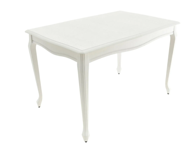 фото Кухонный стол кабриоль 120 эмаль белая аврора мебель