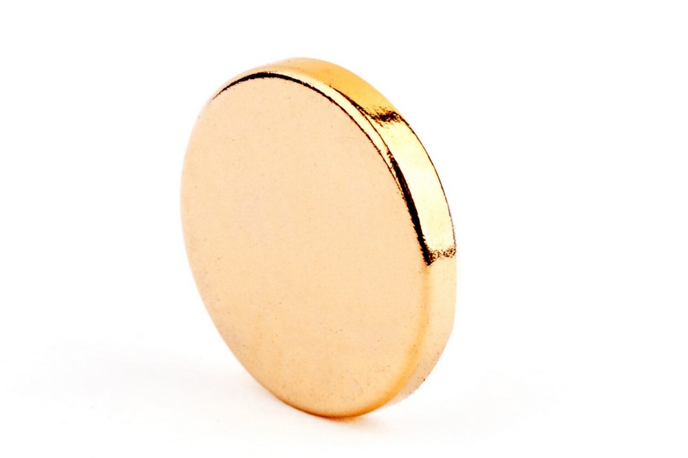 Неодимовый магнит диск 10х1.5 мм, золотой, 20шт, Forceberg магнит ангелочек ксения