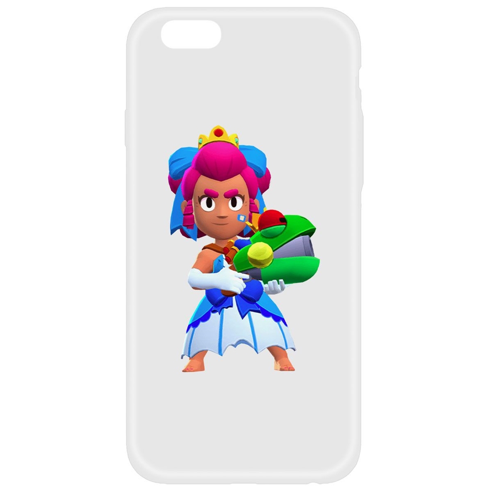 Чехол-накладка Krutoff Soft Case Brawl Stars-Принцесса Шелли для iPhone 6/6s белая