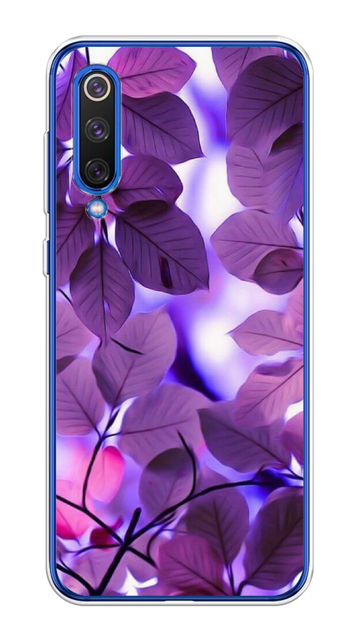 

Чехол на Xiaomi Mi9 SE "Сиреневые листики", Фиолетовый;голубой, 35250-2