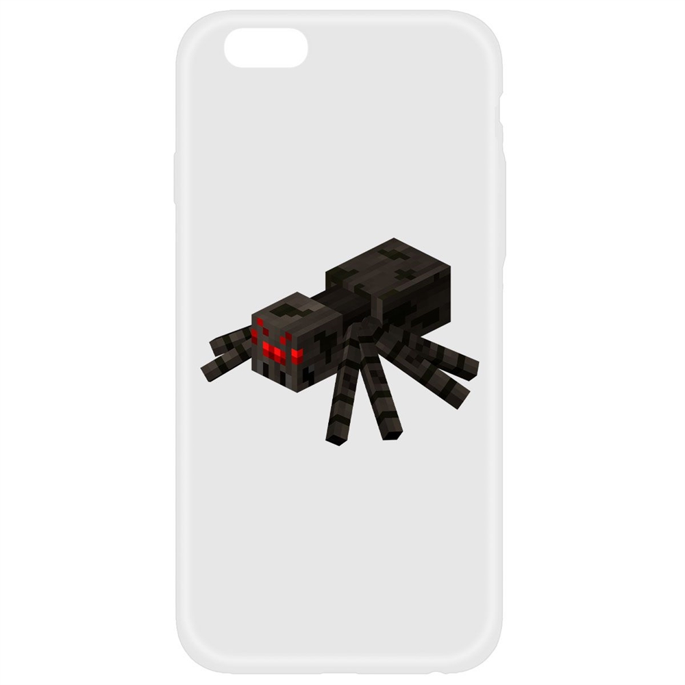 Чехол-накладка Krutoff Soft Case Minecraft-Паук для iPhone 6/6s белая