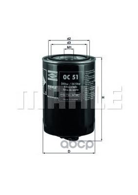 

Фильтр масляный Mahle/Knecht OC51OF, OC51OF