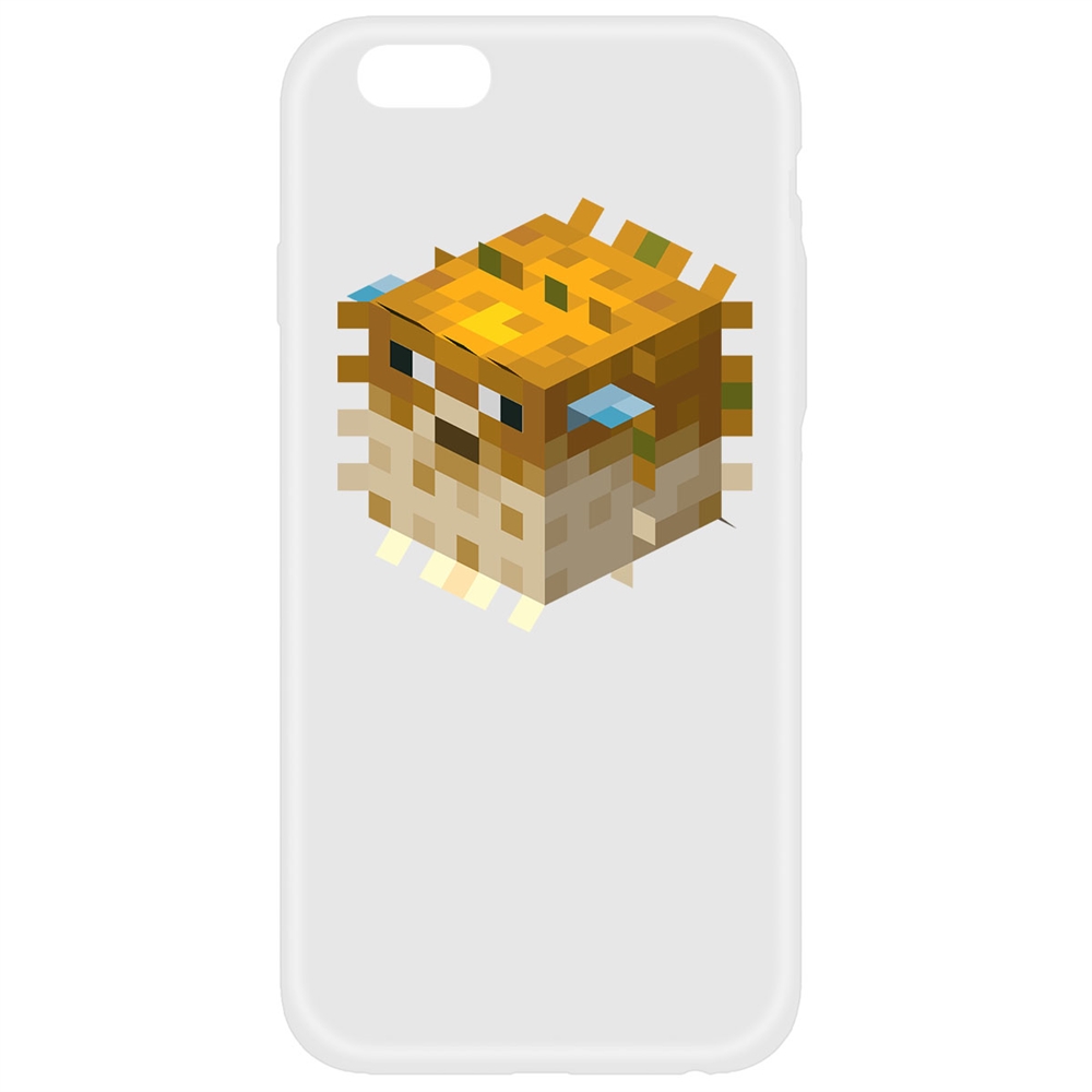 Чехол-накладка Krutoff Soft Case Minecraft-Иглобрюх для iPhone 6/6s белая