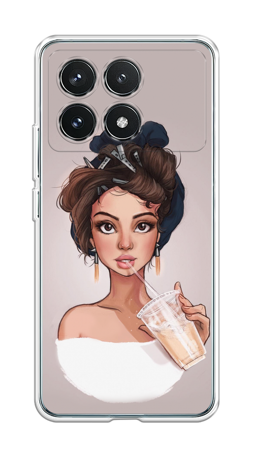 

Чехол на Xiaomi Redmi K70 Pro 5G "Девушка с фраппе", Серый, 320750-1