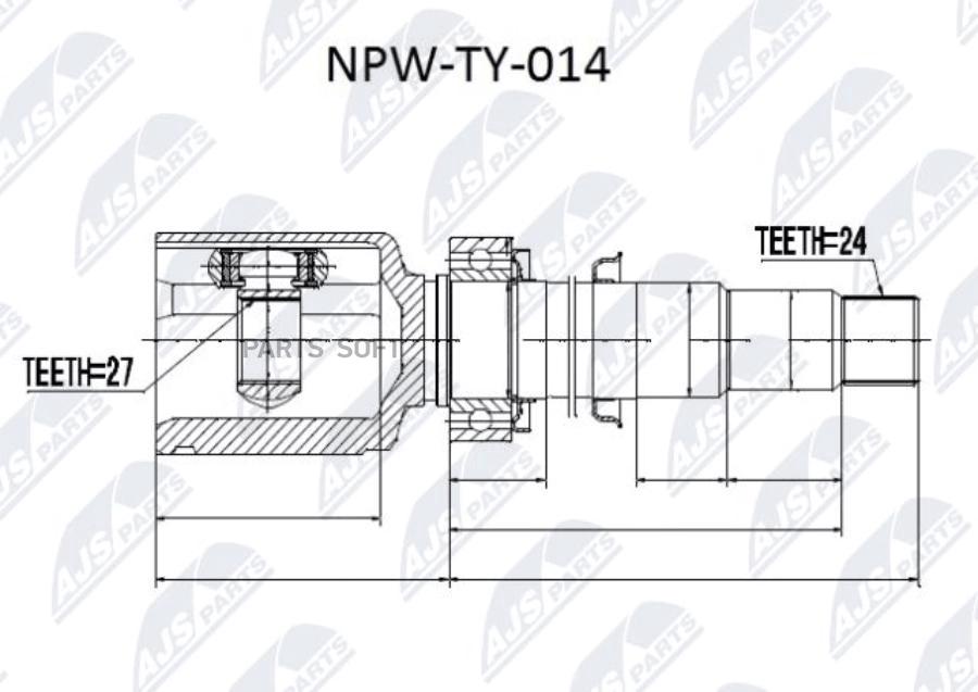 

Nty Npwty014 Шрус Внутренний Toyota Camry 3.5 06-, Highlander 07-, Lexus Es350 06- /Right/