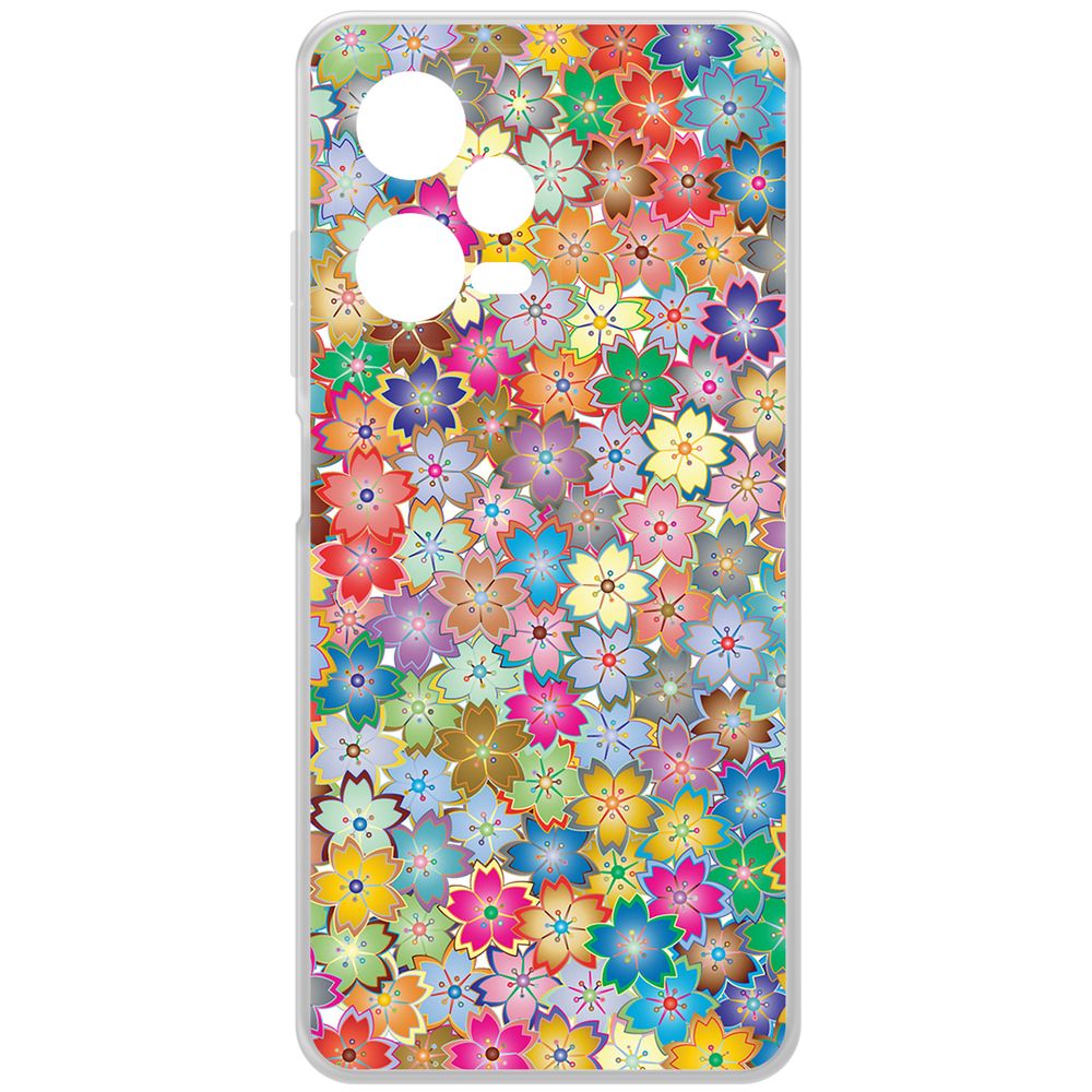 

Чехол-накладка Krutoff Clear Case Цветочный паттерн 4 для Xiaomi Redmi Note 12 Pro 5G, Прозрачный