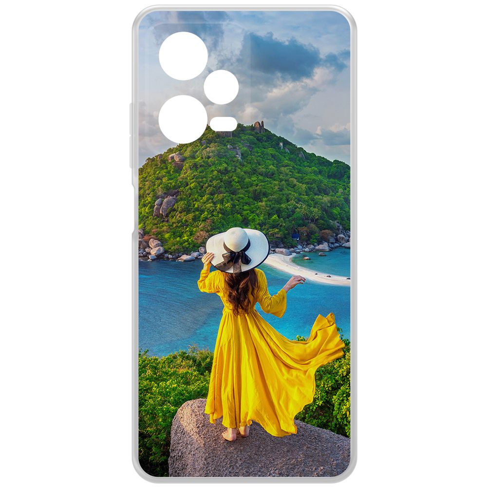 

Чехол-накладка Krutoff Clear Case Платье летнее женское для Xiaomi Redmi Note 12 Pro 5G, Прозрачный