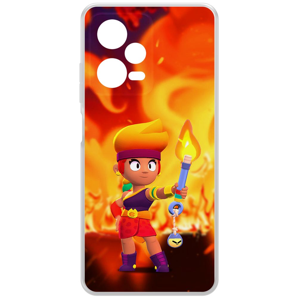 

Чехол-накладка Krutoff Clear Case Brawl Stars-Амбер для Xiaomi Redmi Note 12 Pro 5G, Прозрачный