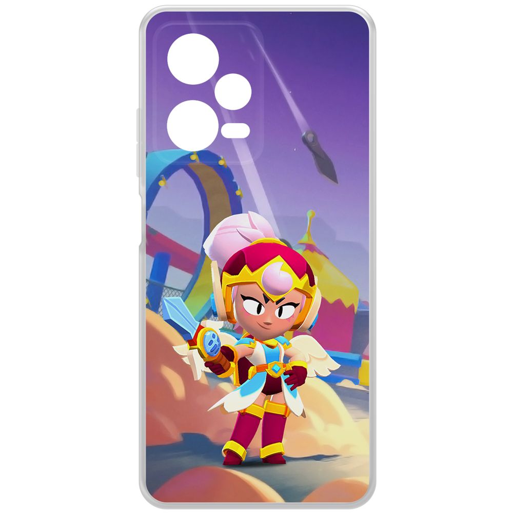 

Чехол-накладка Clear Case Brawl Stars-Валькирия Джанет для Xiaomi Redmi Note 12 Pro 5G, Прозрачный