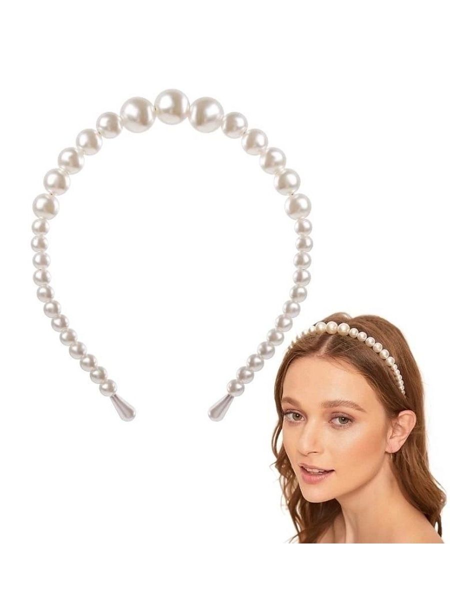 

ободок из жемчуга, Серый, 144520124