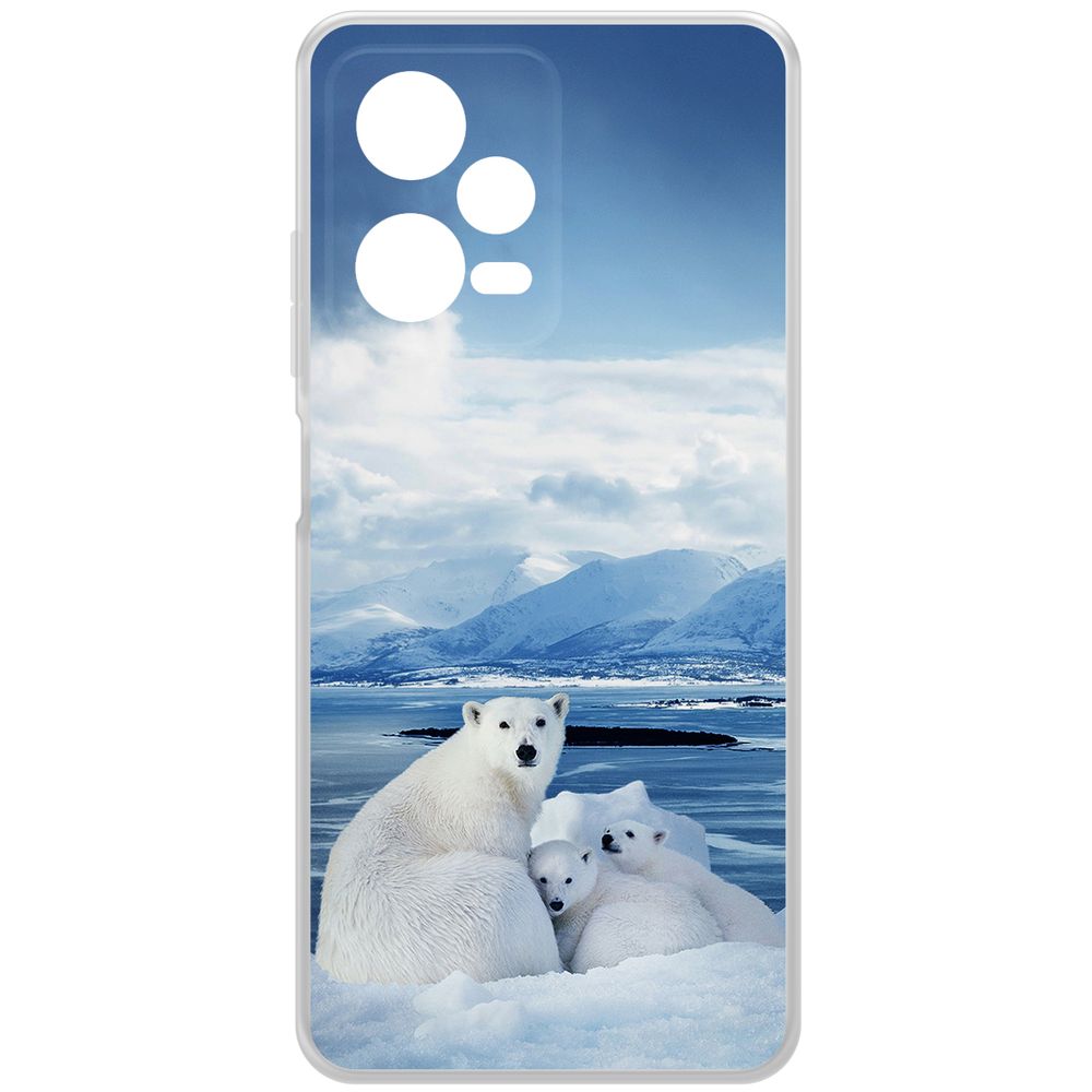 

Чехол-накладка Krutoff Clear Case Полярные медведи для Xiaomi Redmi Note 12 Pro 5G, Прозрачный