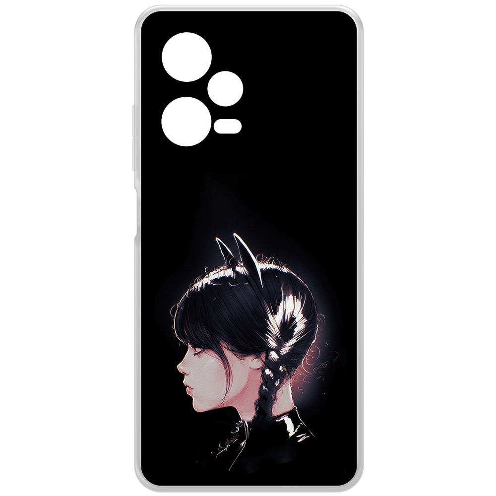 

Чехол-накладка Clear Case Уэнсдей Аддамс - Кошка Уэнсдей для Xiaomi Redmi Note 12 Pro 5G, Прозрачный