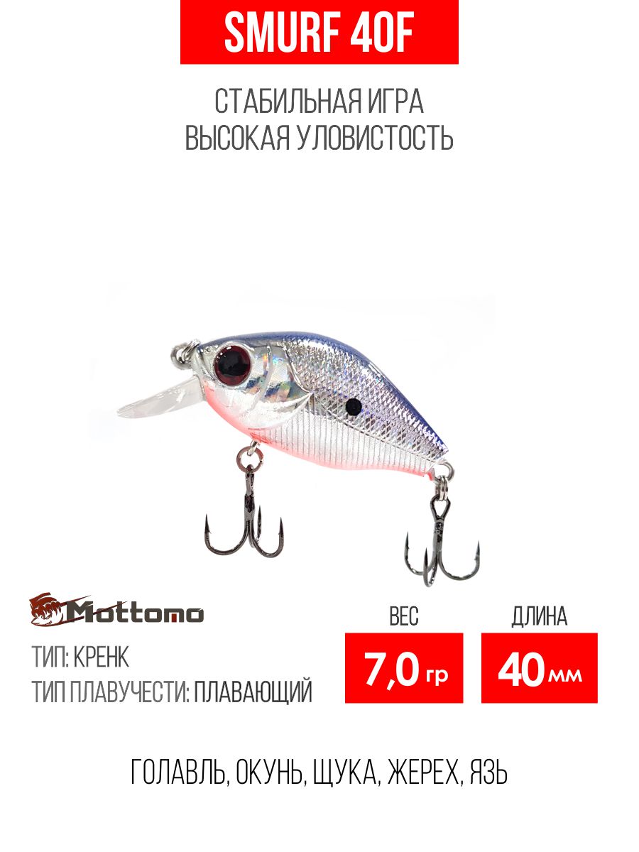 Воблер Mottomo Smurf 40F 7,0g Silver Fish Point