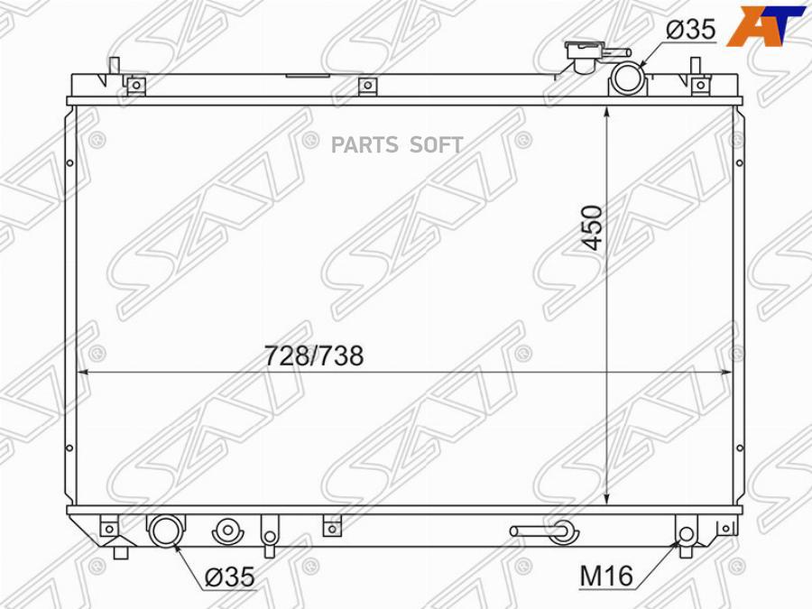 

Радиатор Toyota Highlander 00-03/Kluger 00-07/Harrier/Lexus Rx300 1Mz/3Mz 97-03