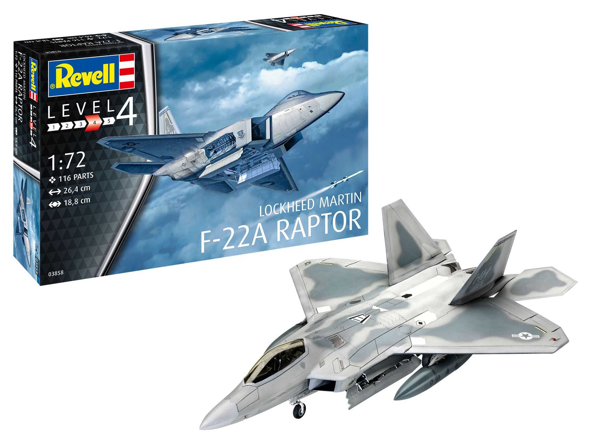 

Сборная модель Revell 1/72 Многоцелевой истребитель Lockheed Martin F-22A Raptor 03858