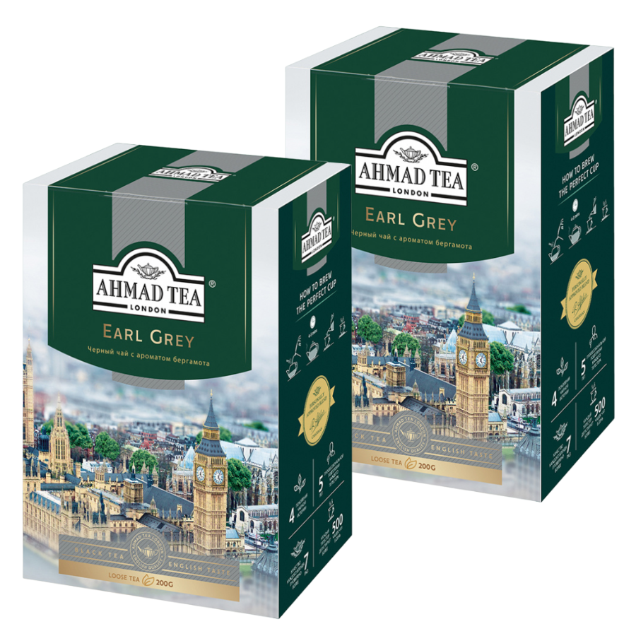 

Чёрный чай Ahmad Tea Earl Grey, 2 шт по 200 г