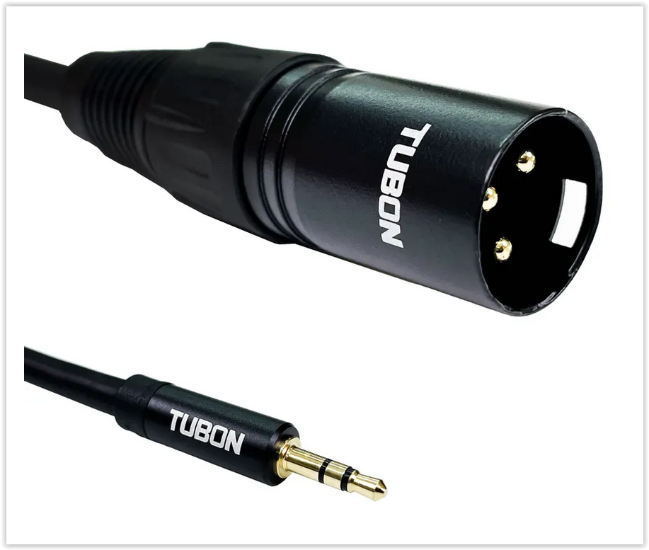 Микрофонный кабель TUBON XMMJ001 межблочный балансный, XLR - 3,5 мм mini jack, 1м