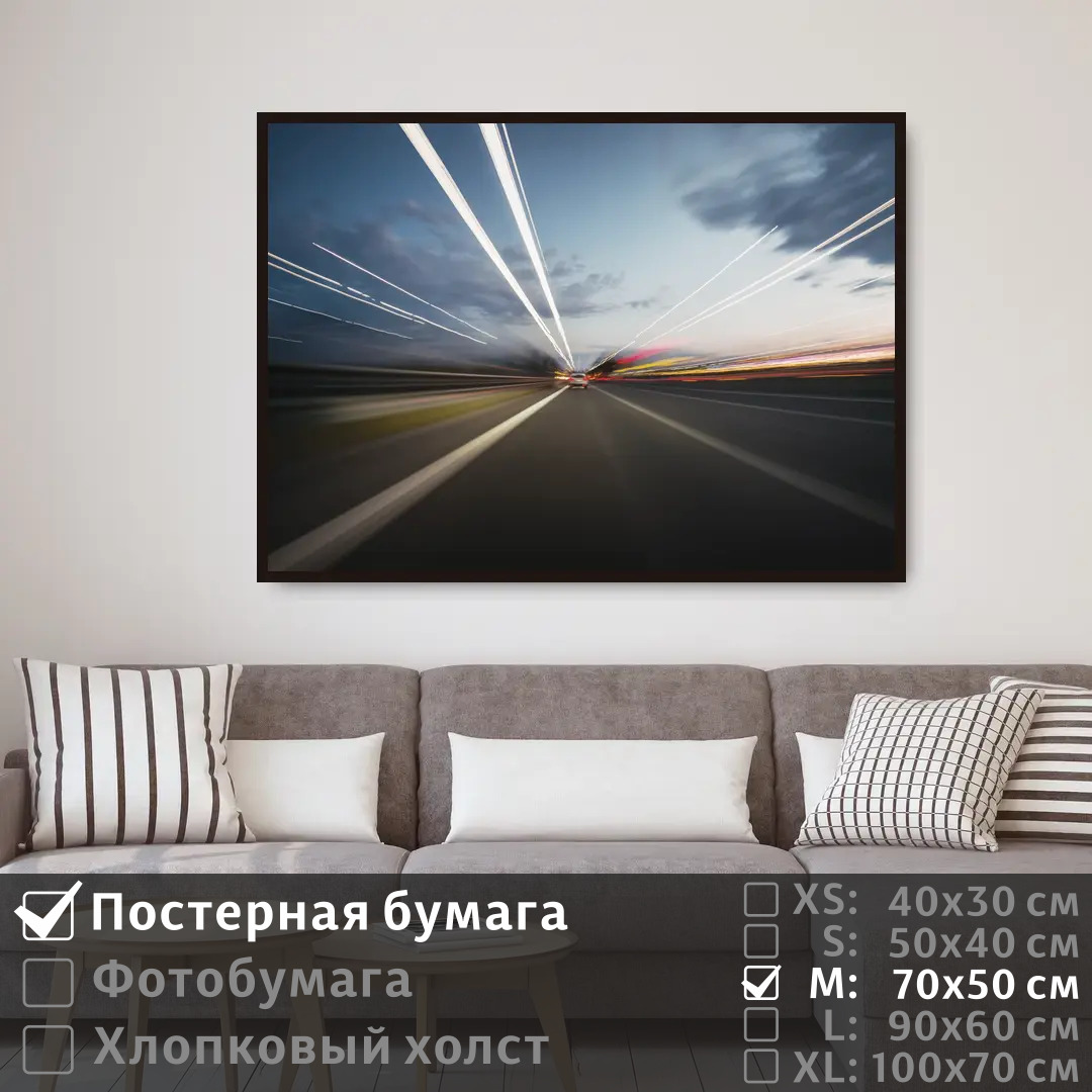 

Постер на стену ПолиЦентр Скорость на дороге 70х50 см, СкоростьНаДороге