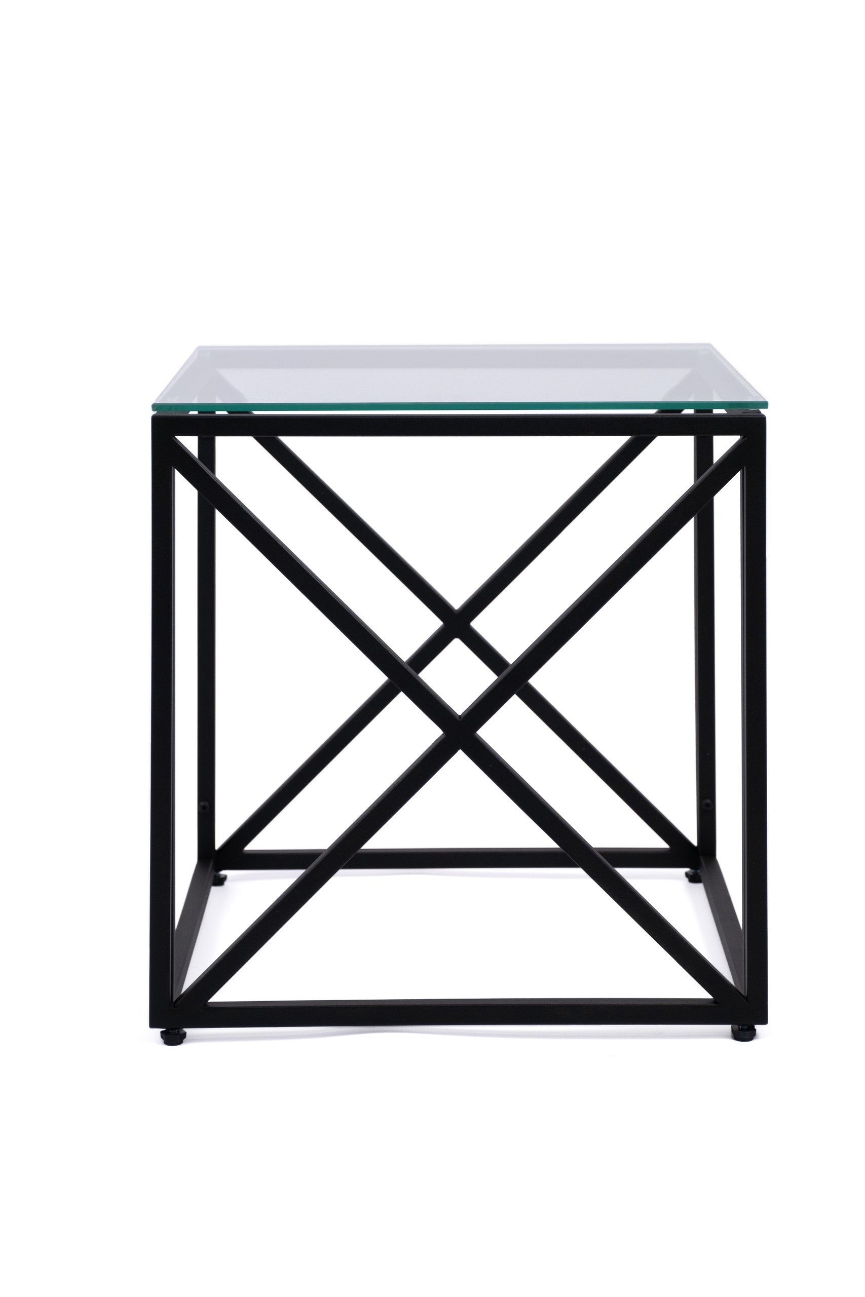 Кофейный столик AllConsoles 1034-CTB clear черный муар 45x45x45, 1034