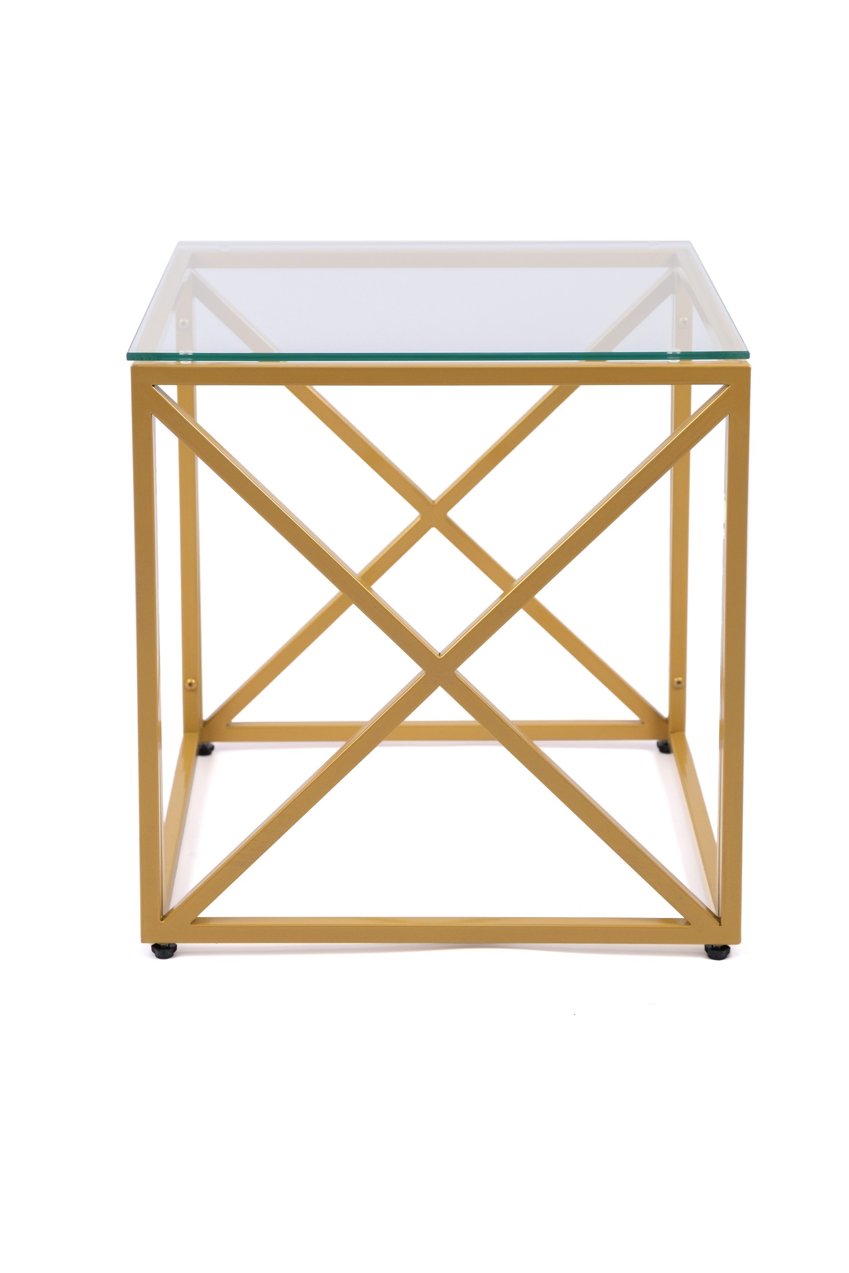 

Кофейный столик AllConsoles 1034-CTG clear золотой 45x45x45, 1034