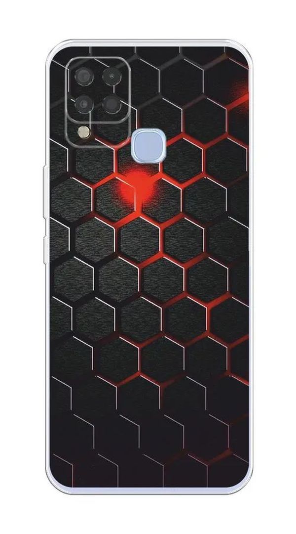 

Чехол Awog "Фон соты красные" для Infinix Hot 11 G37, Красный;черный, 3102150-3