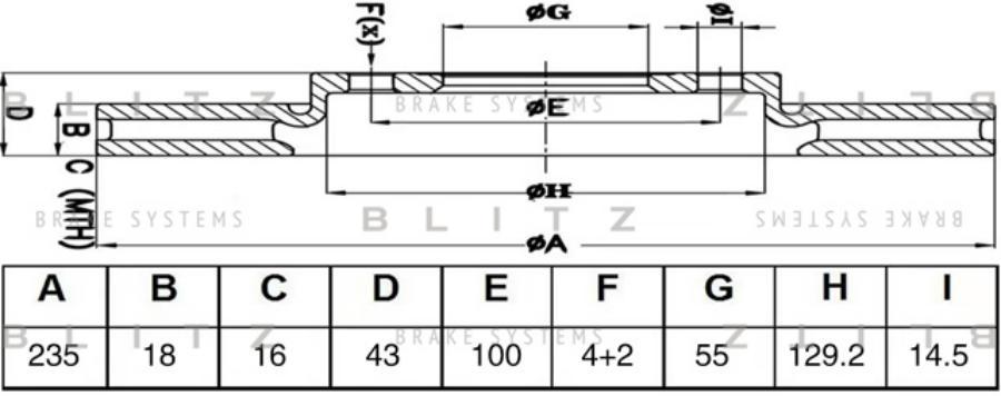 

BLITZ BS0525 Диск тормозной 1шт