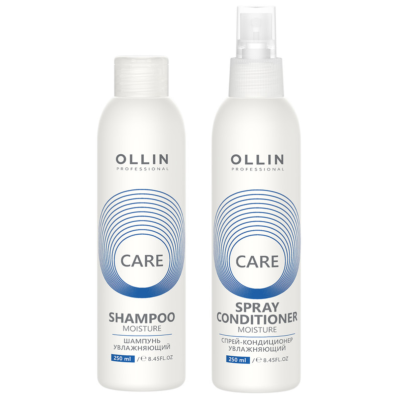 Набор для увлажнения и питания Ollin Professional Care moisture 250 мл и 250 мл ollin care moisture spray conditioner спрей кондиционер увлажняющий 250 мл