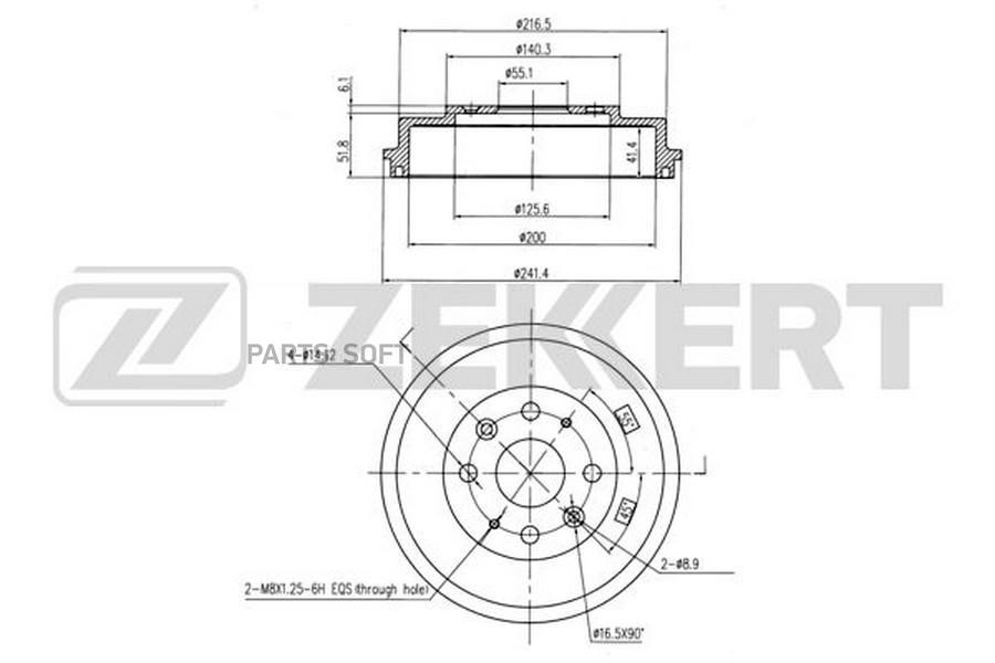 

ZEKKERT Барабан тормозной ZEKKERT bs5517