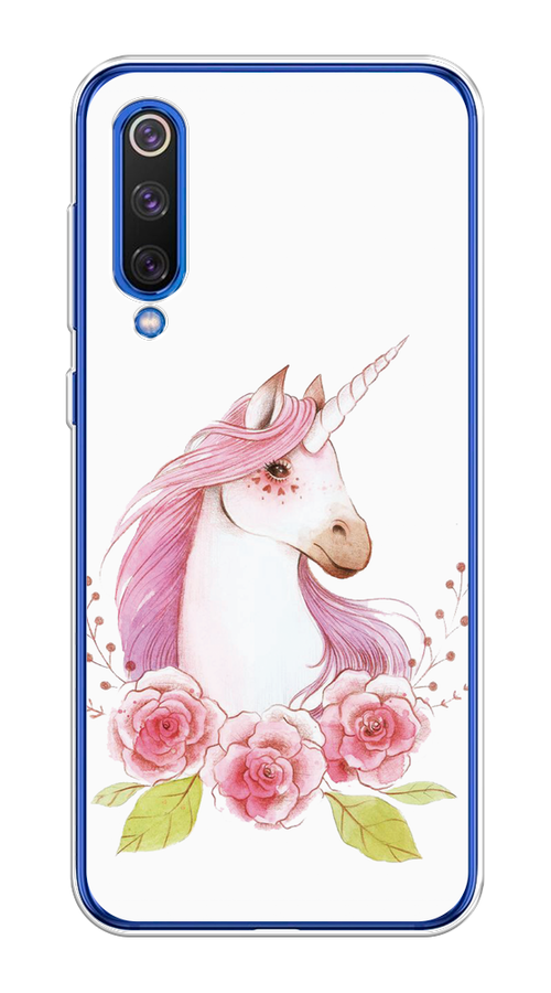 

Чехол на Xiaomi Mi9 SE "Единорог цветы", Белый;розовый;серый, 35250-1