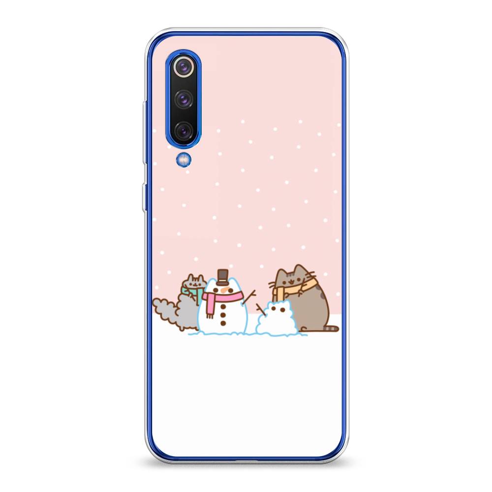 

Чехол на Xiaomi Mi9 SE "Котики в снегу", Розовый;белый;серый, 35250-5