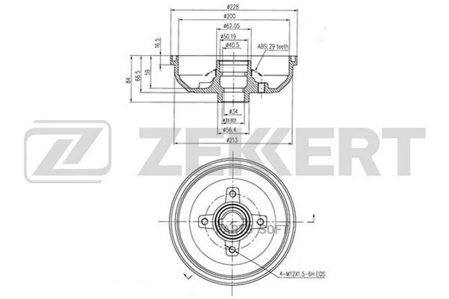 

ZEKKERT Барабан тормозной ZEKKERT bs5079