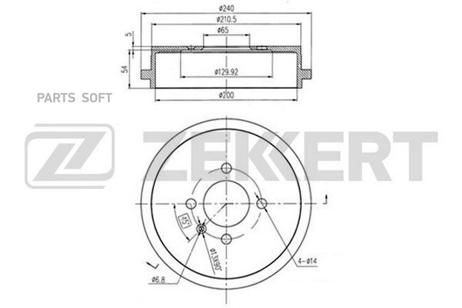 ZEKKERT Барабан тормозной ZEKKERT bs5102 2690₽