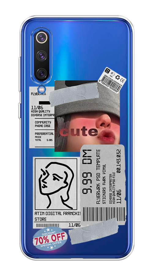 

Чехол на Xiaomi Mi9 SE "Cute girl collage", Розовый;серый;голубой, 35250-6