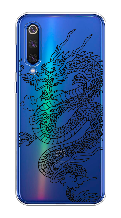

Чехол на Xiaomi Mi9 SE "Большой китайский дракон", Черный;серый, 35250-1