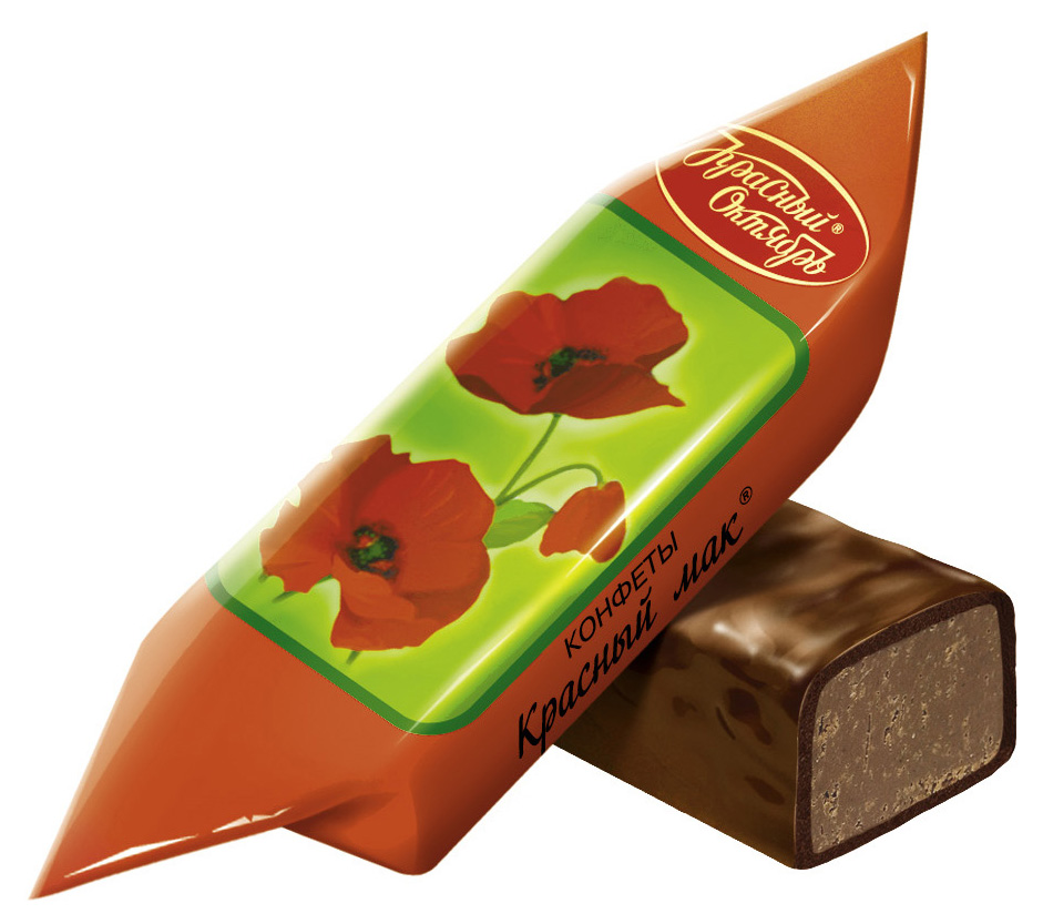 

Конфеты пралиновые Красный Октябрь Красный мак с карамельной и вафельной крошкой в глазури