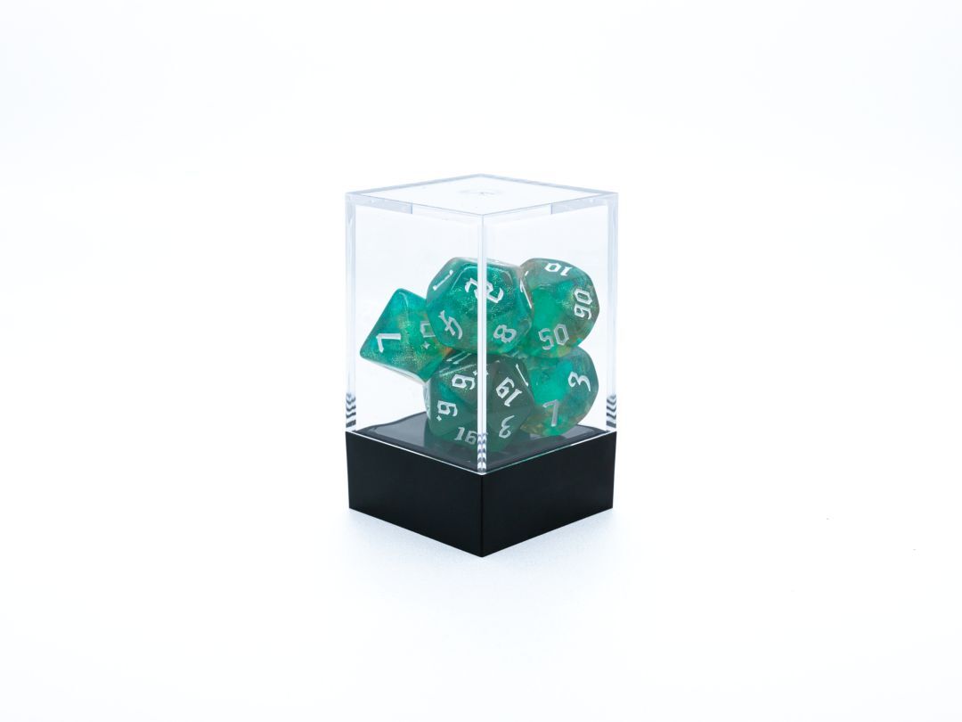 Набор кубиков для D&D, Dungeons and Dragons, ДнД, Pathfinder зелёные декор для творчества металл кружочки зелёные набор 2000 шт 0 2х0 2 см