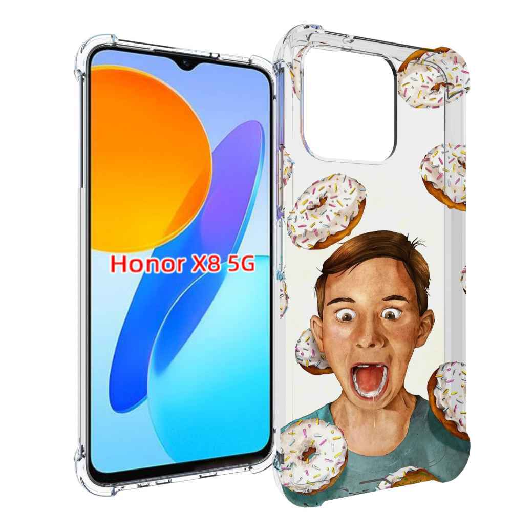 

Чехол MyPads Бешенные-пончики для Honor X8 5G, Прозрачный, Tocco